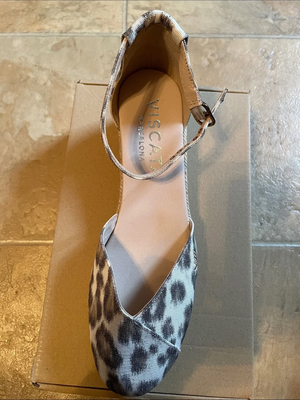 VISCATA Leopard Print Ankle-Strap Espadrilles - Neutral